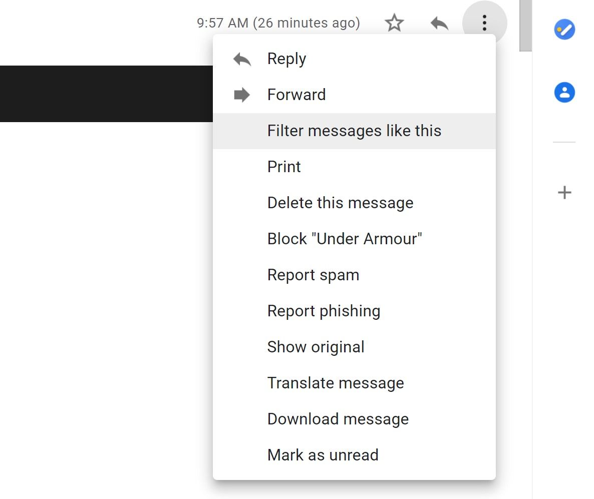 filter message options in gmail