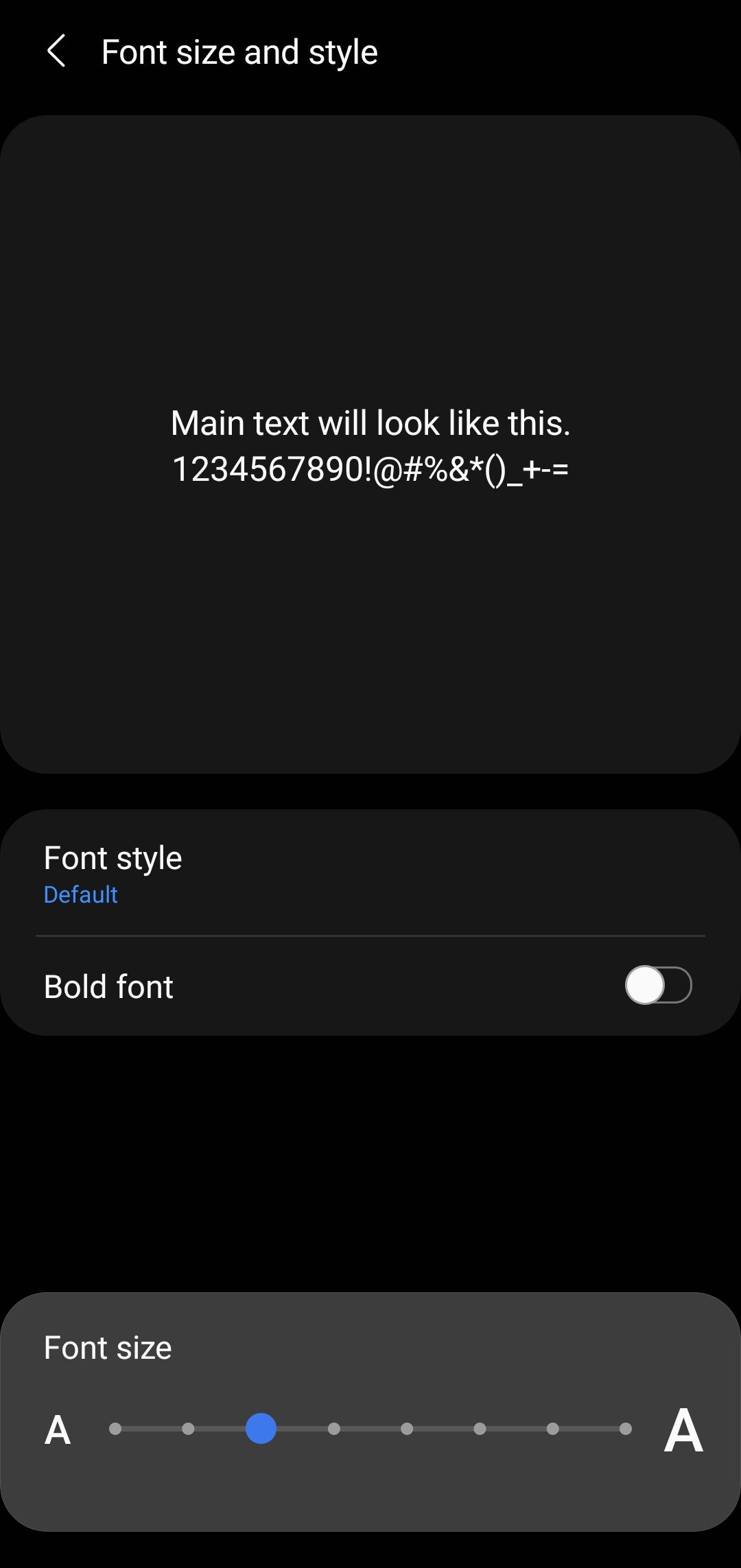 Galaxy S21 Change System Font Size