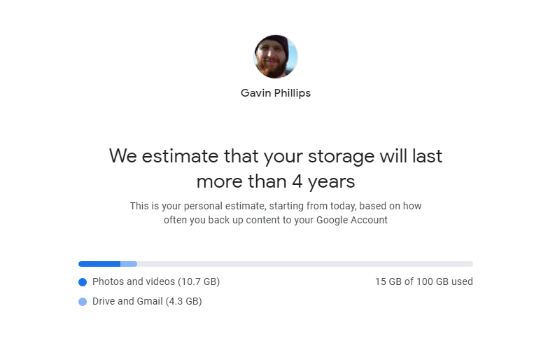 google photos storage remaining