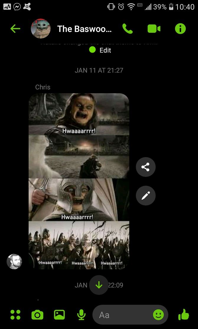 View within Messenger group conversation