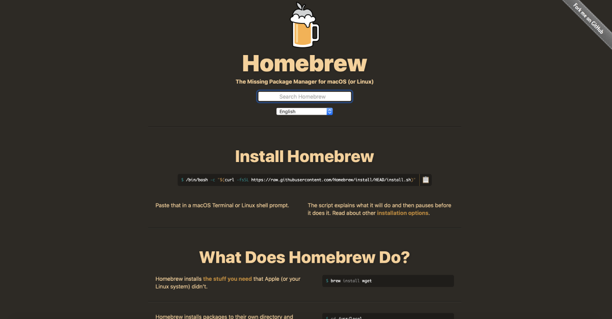 Homebrew home page
