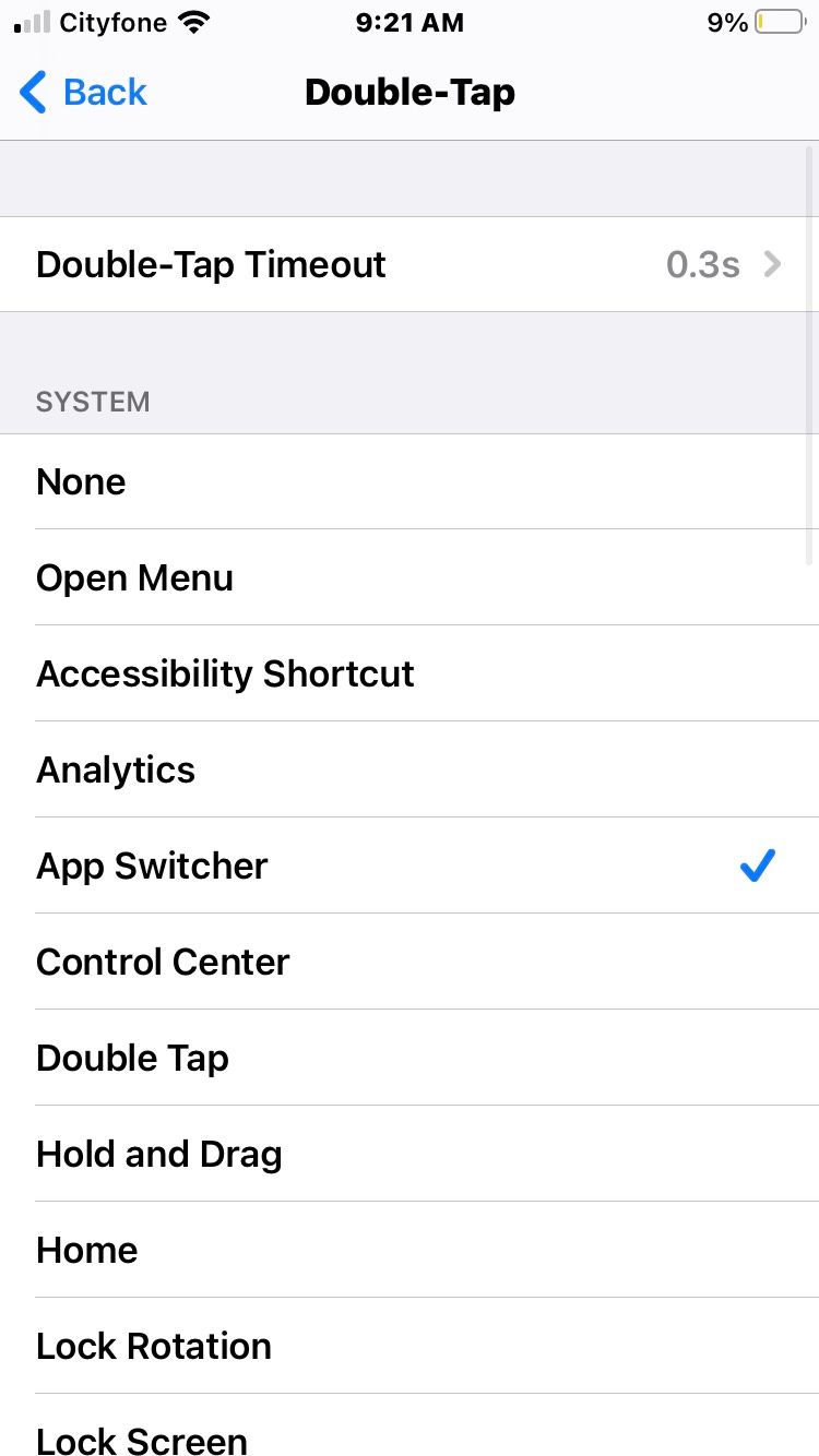 Double Tap Phone Settings Options