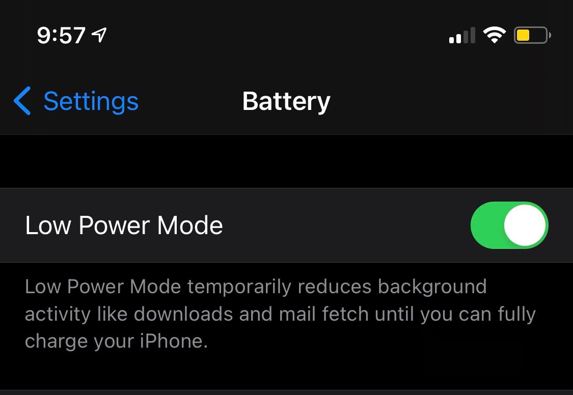 Apple iPhone Low Power Mode