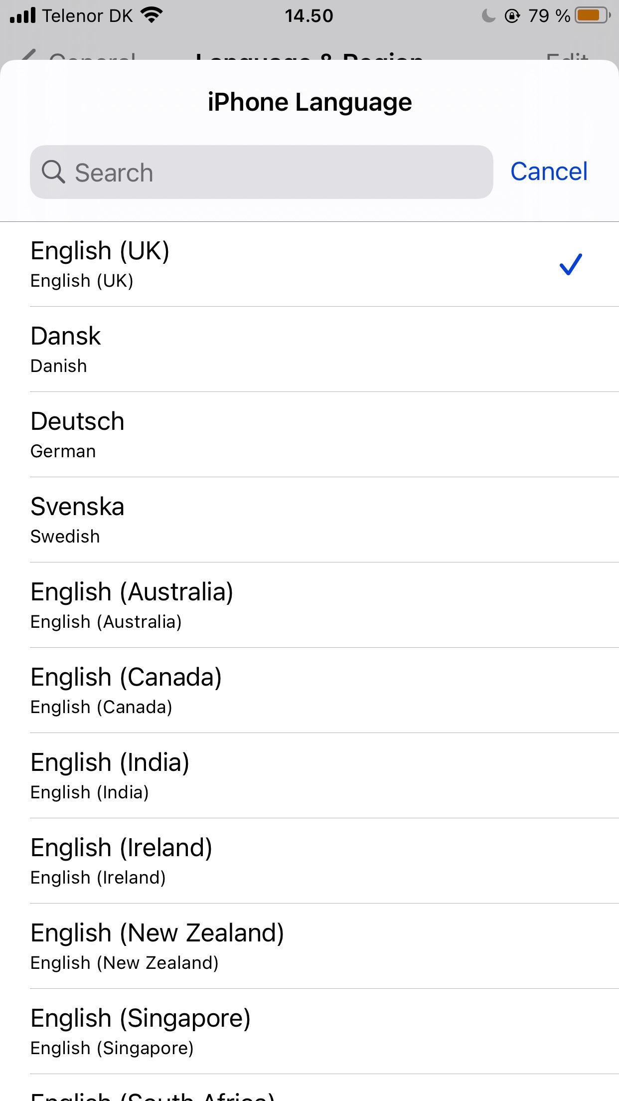 iphone language settings