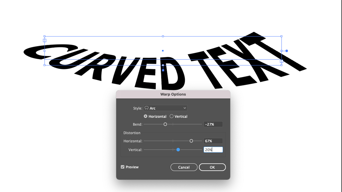  illustrator arched text options