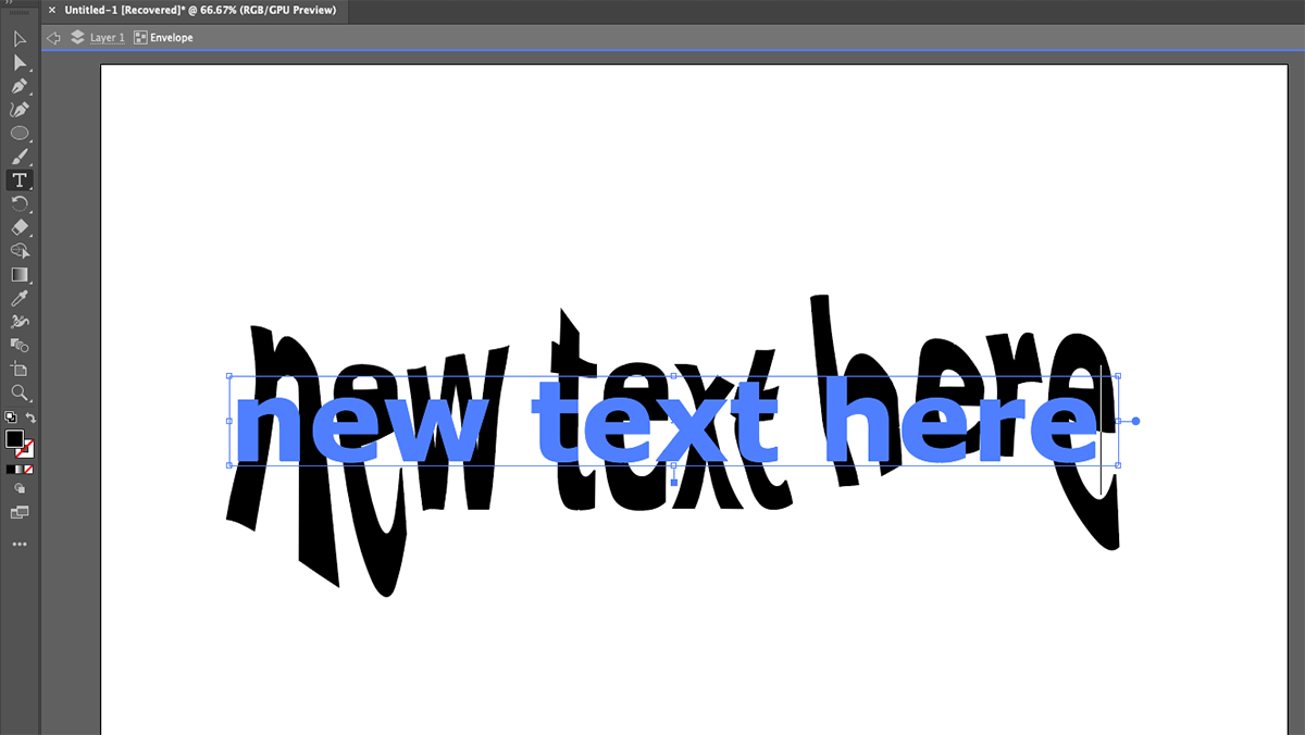 illustrator Umschlag mit neuem Text
