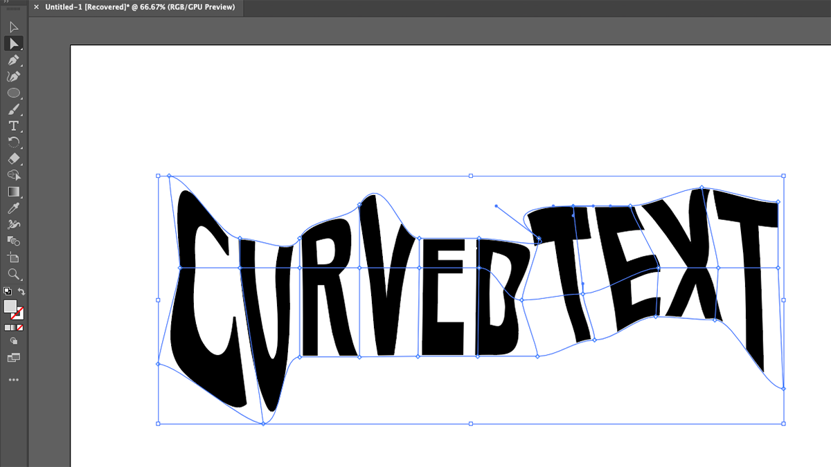 illustrator tekst vervormd met envelop mesh