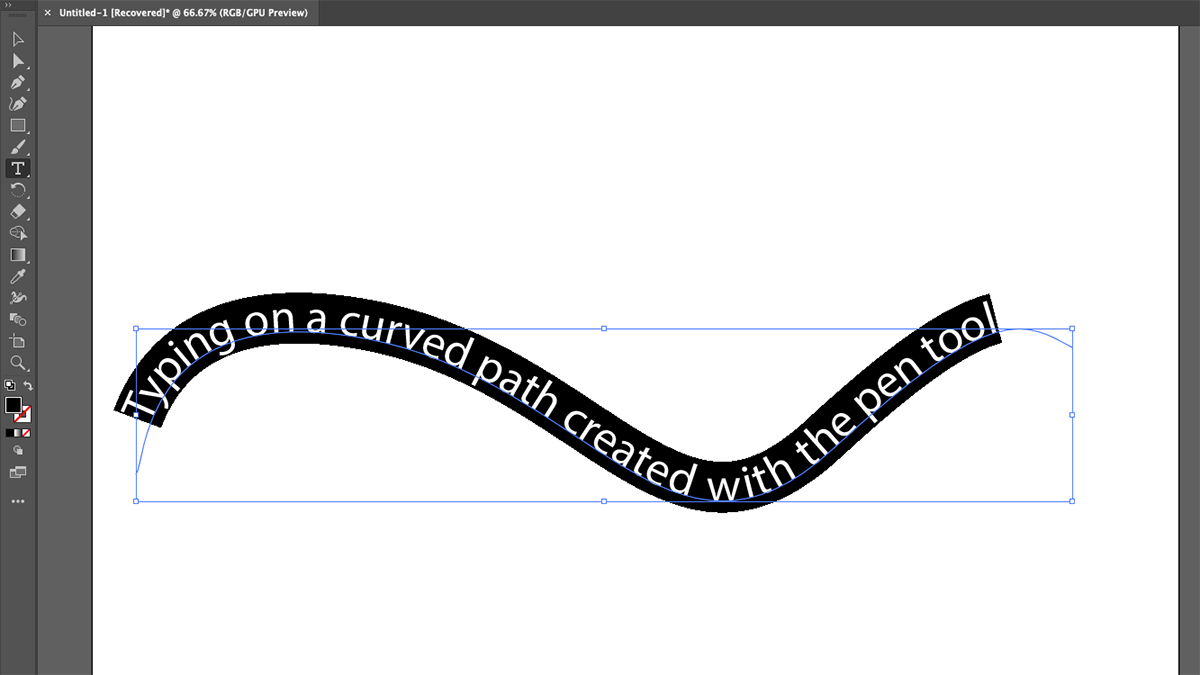 illustrator text following path made with pen tool