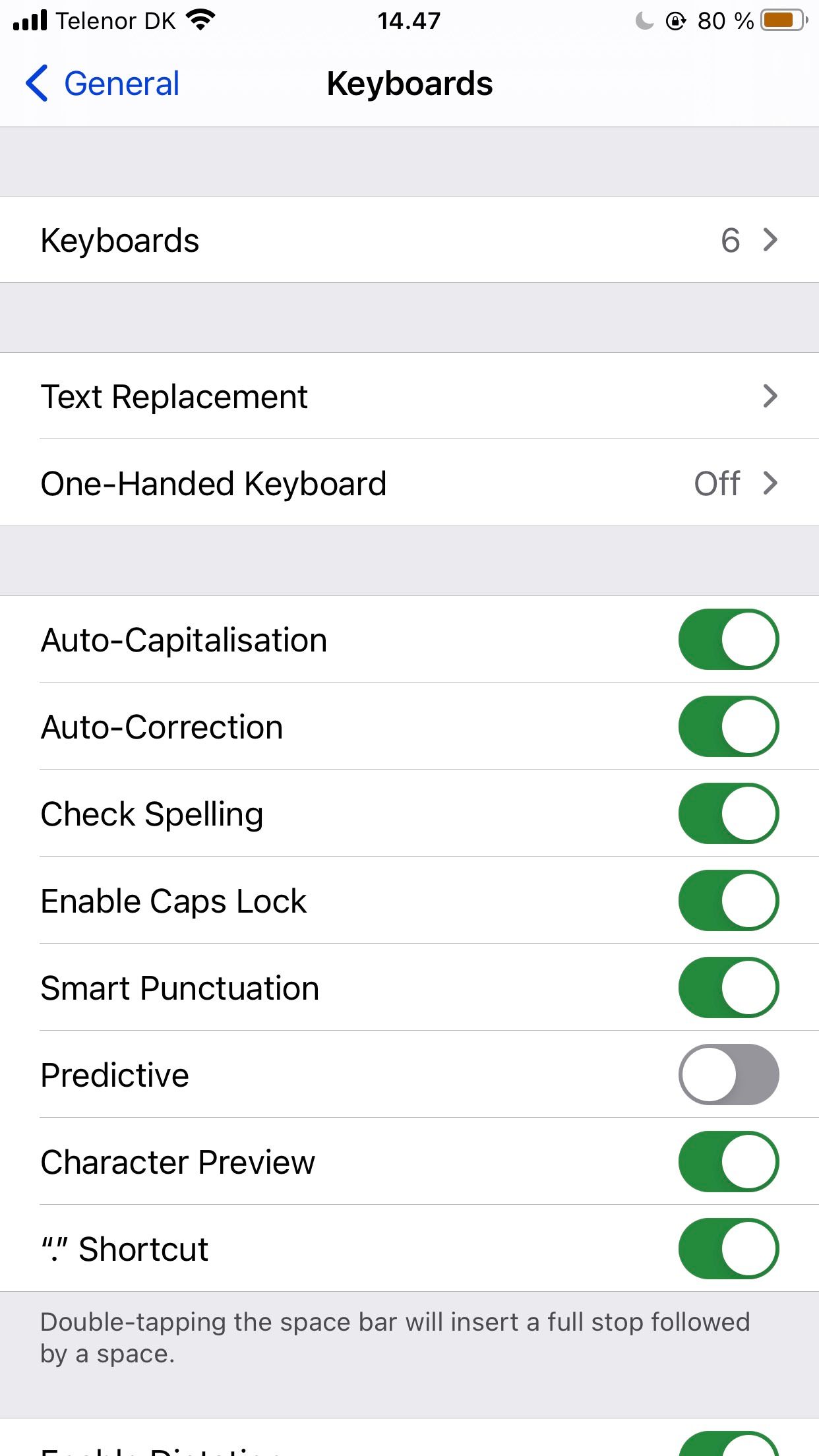 iphone keyboard settings
