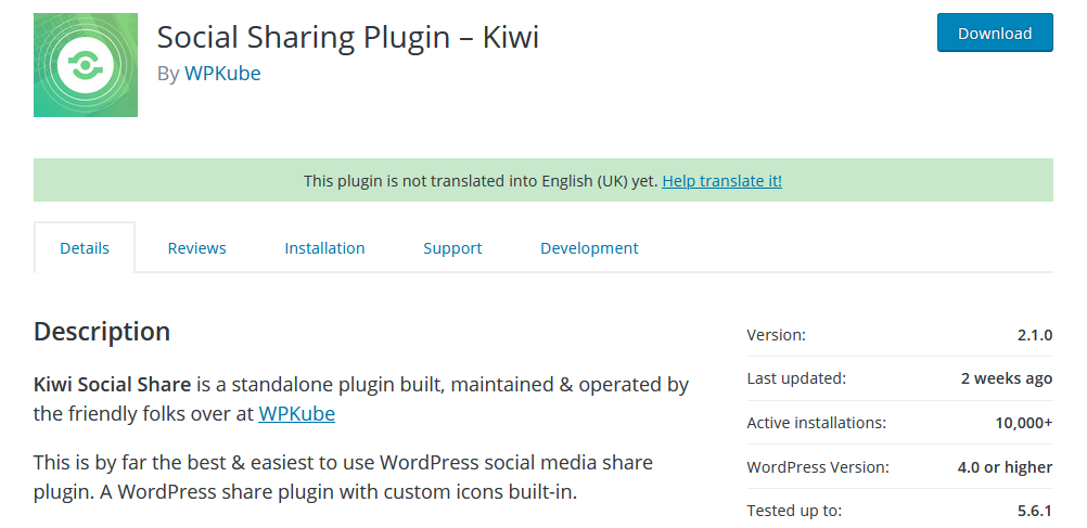 Kiwi Social Share WordPress Plugin