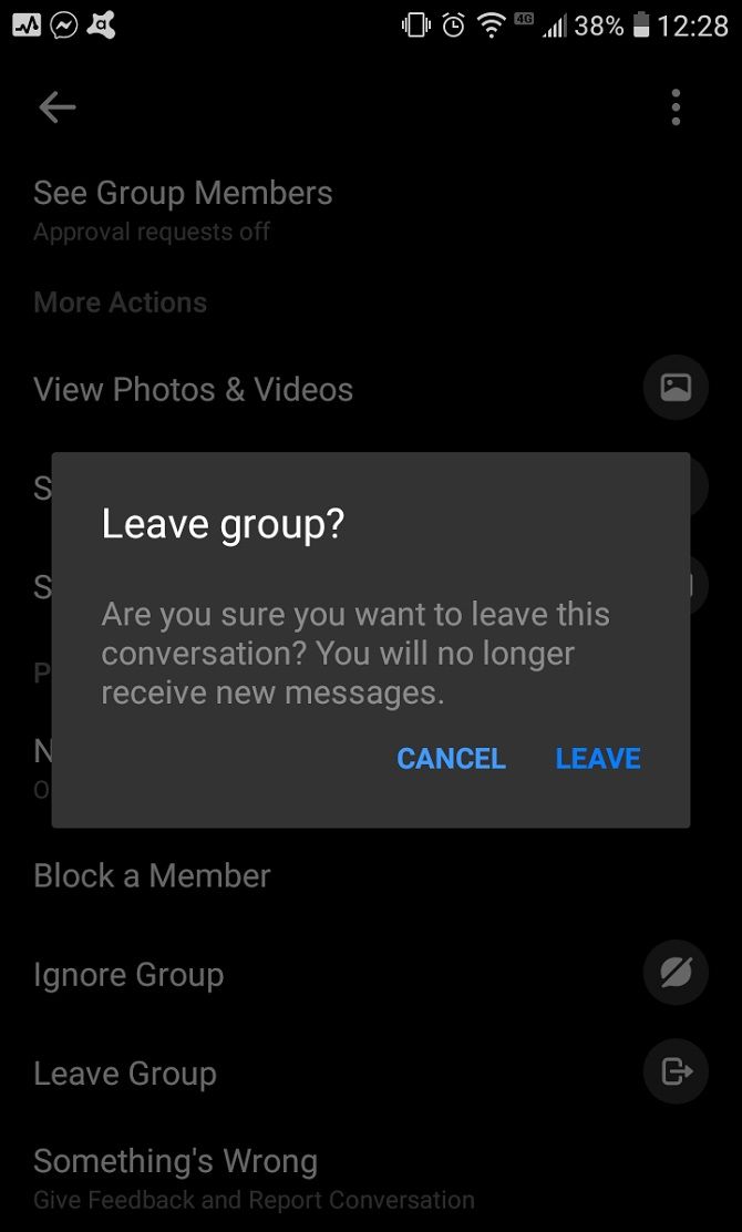 Leaving a Messenger group