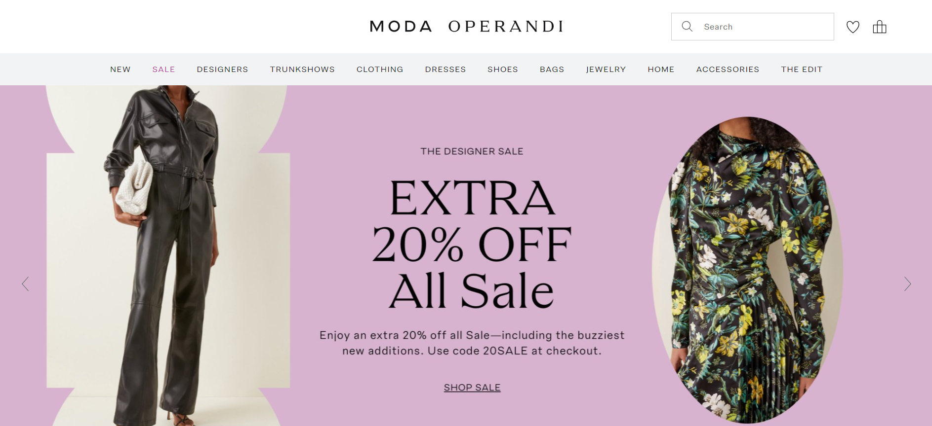 Moda Operandi website homepage