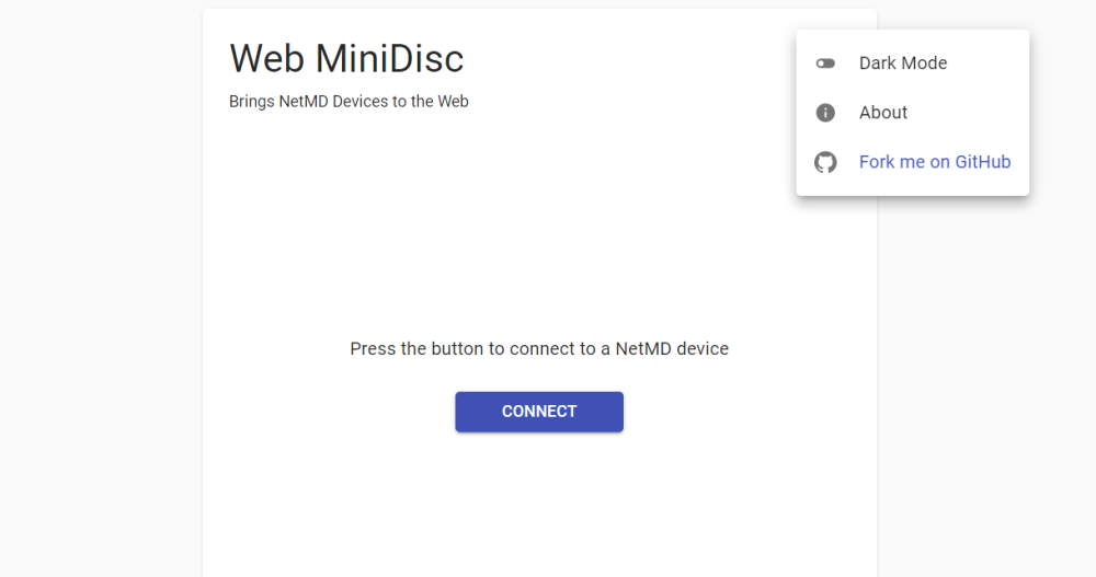 Connect NetMD MiniDiscs to your PC with Web MiniDisc Project