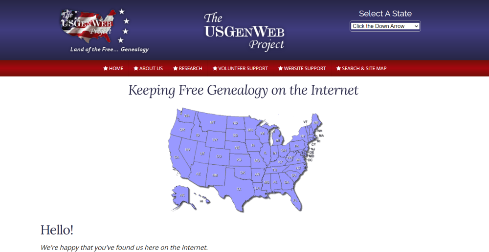 Research your family tree for free with USGenWeb