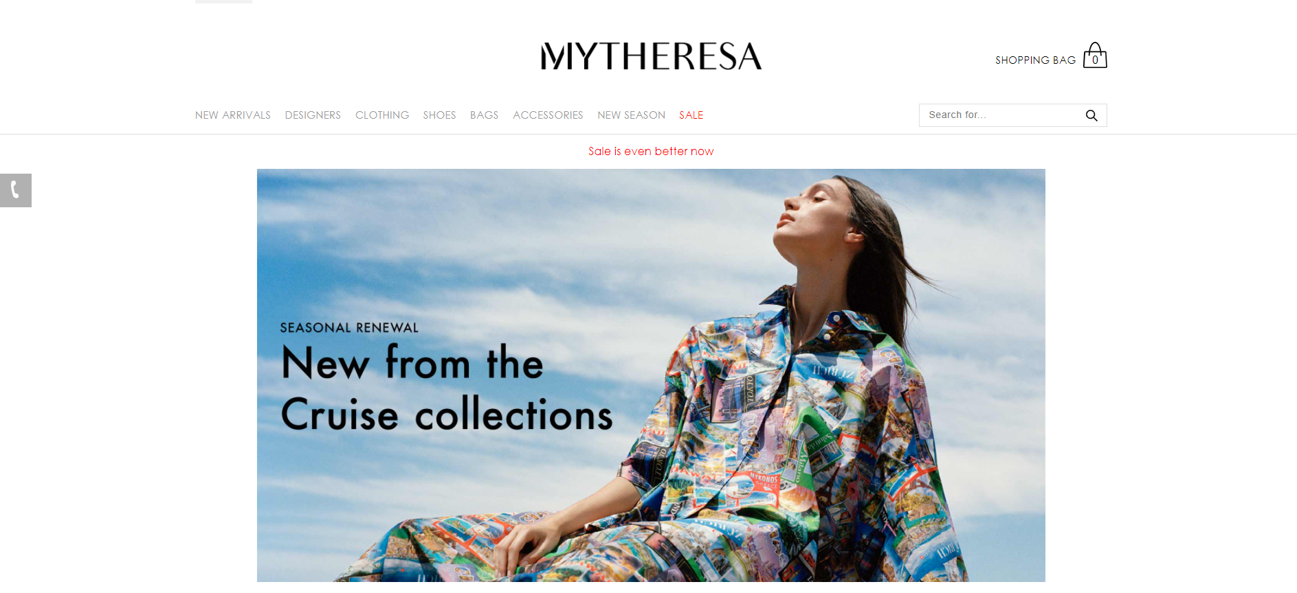 MyTheresa website homepage