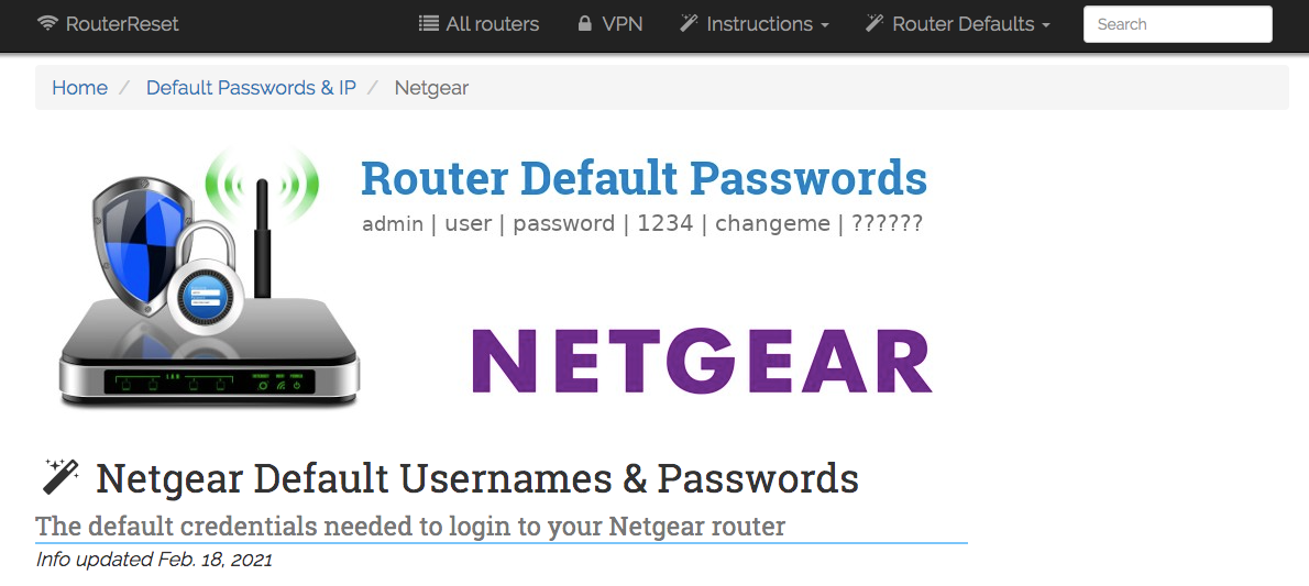 رمز عبور netgear را به صورت آنلاین پیدا کنید