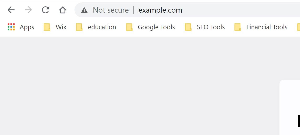 not secure icon in google chrome