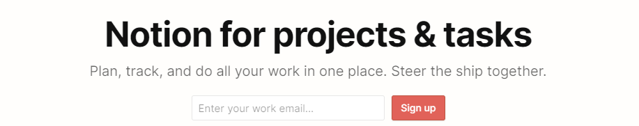 Notion for projects and tasks