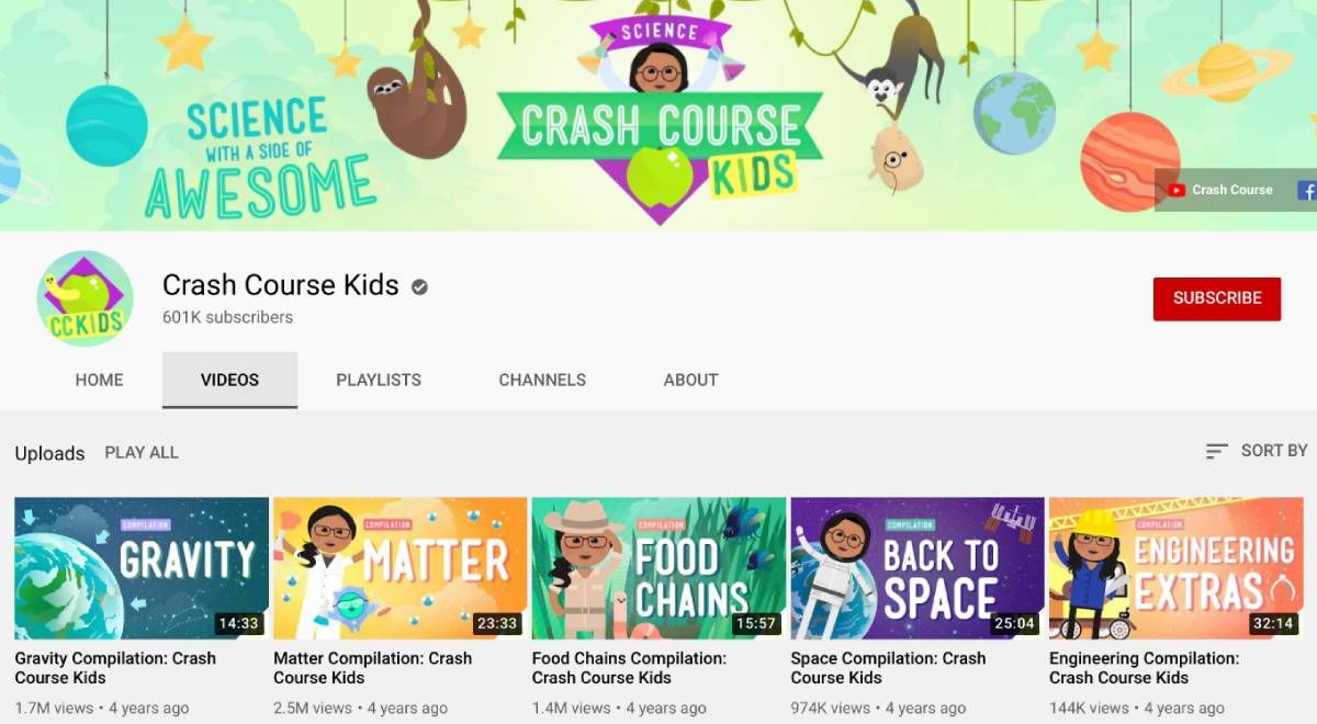 Crash Course Kids is a fantastic youtube channel teaching science to kids in short videos
