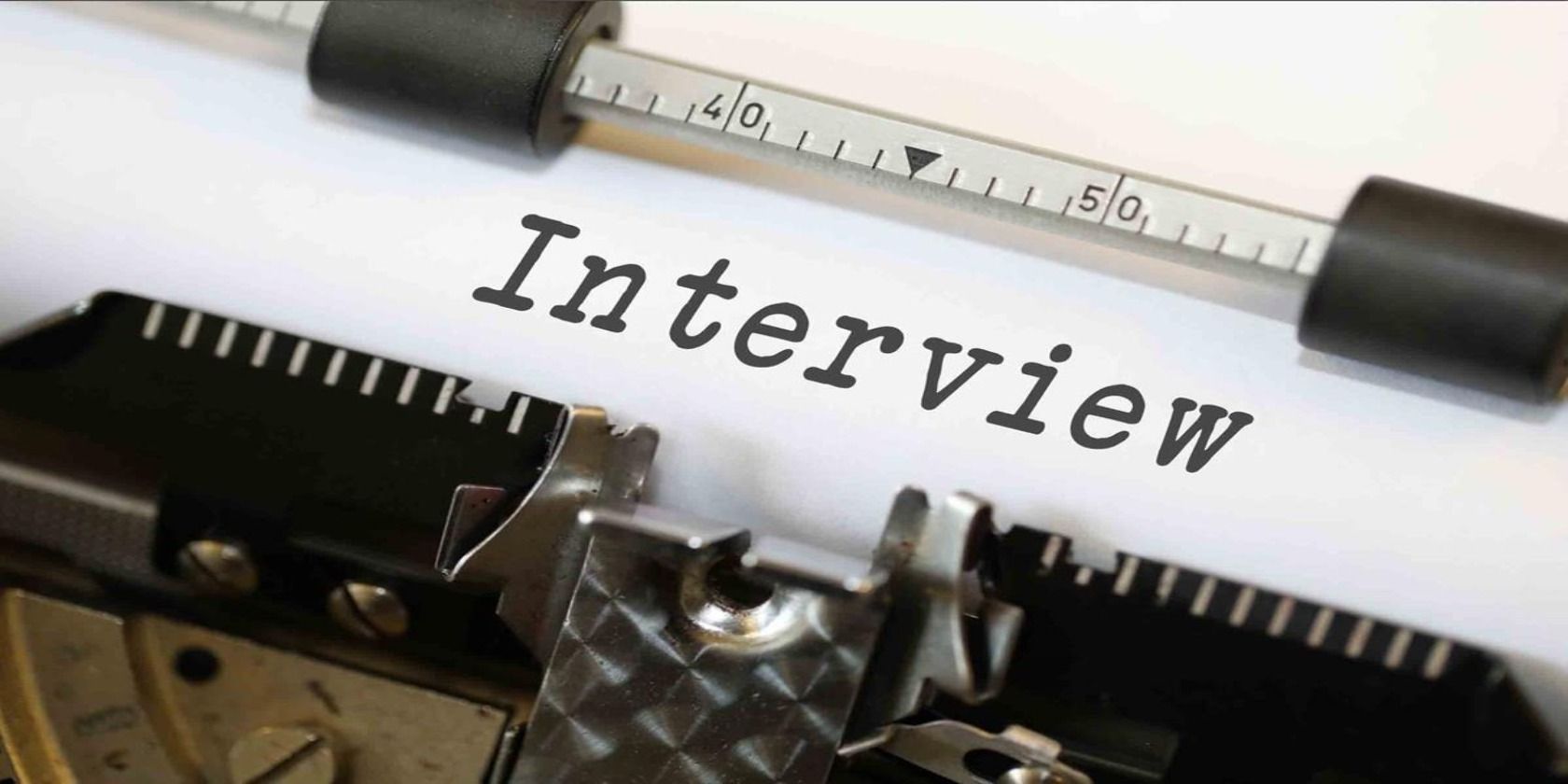 interview typed by typewriter