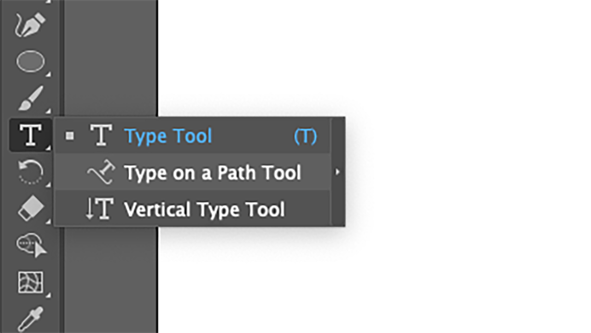 Auswählen des Typs im Pfadwerkzeug in Illustrator