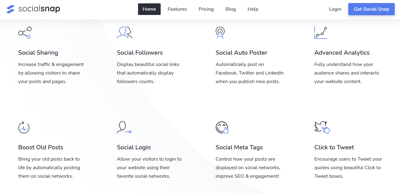 Social Snap WordPress Plugin Features