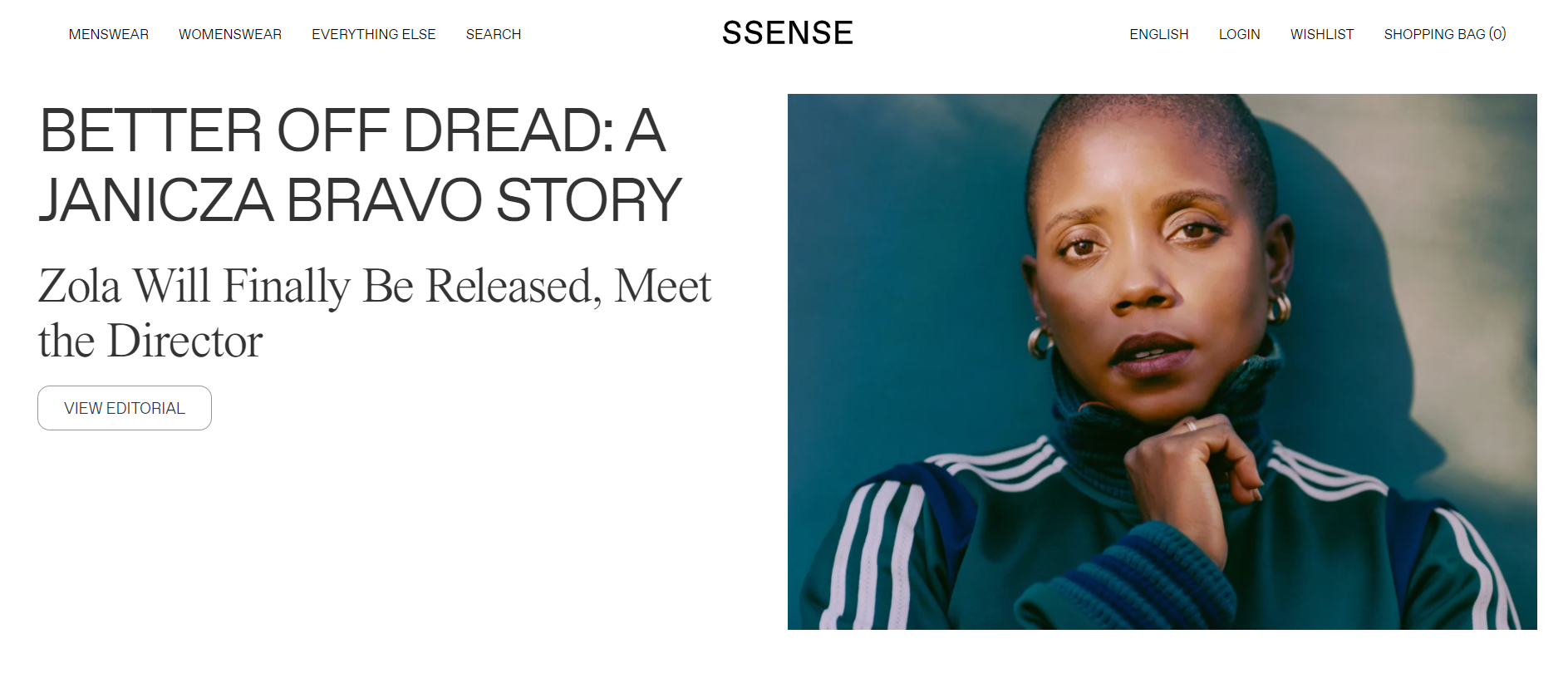 Ssense website homepage