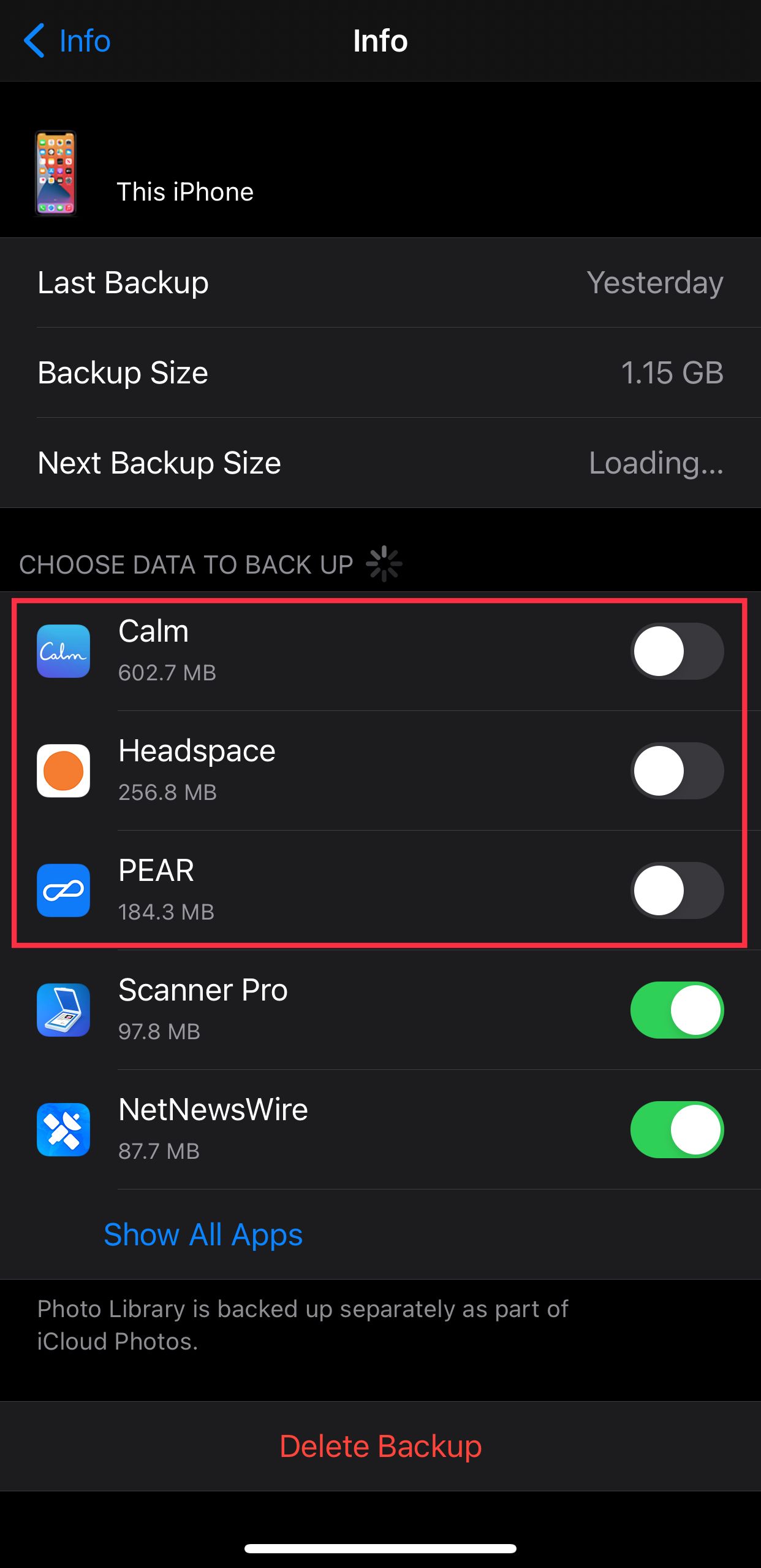 از افزودن برنامه ها به فضای ذخیره سازی iCloud خود جلوگیری کنید