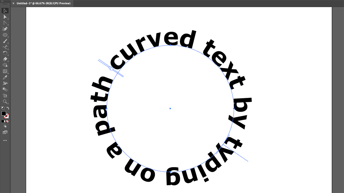 digitando em torno de um círculo no illustrator