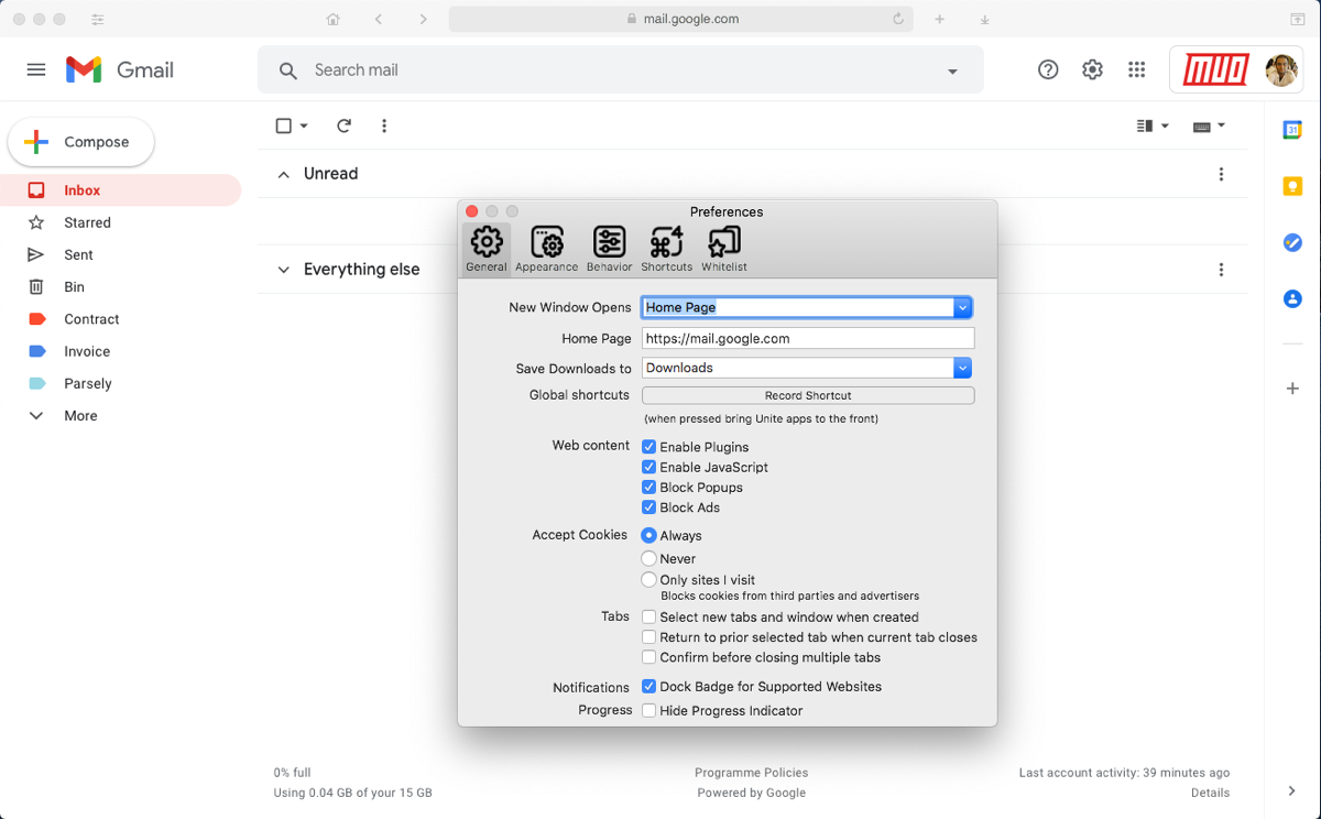 gmail app for mac dock
