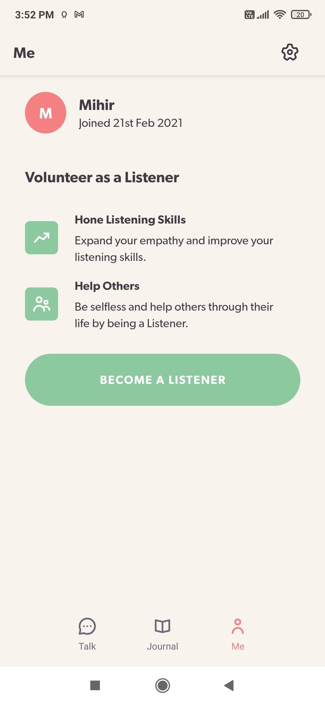 You can volunteer to become a listener at HearMe, after taking a short course on the essentials of being a good listener