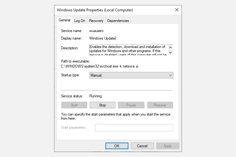 windows 10 disable update service