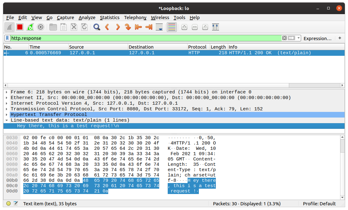 capturing live traffic with Wireshark