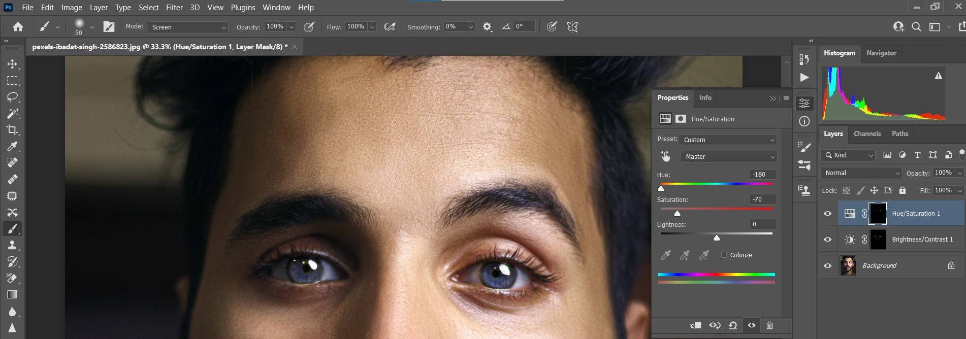 how to enhance eyes using photoshop