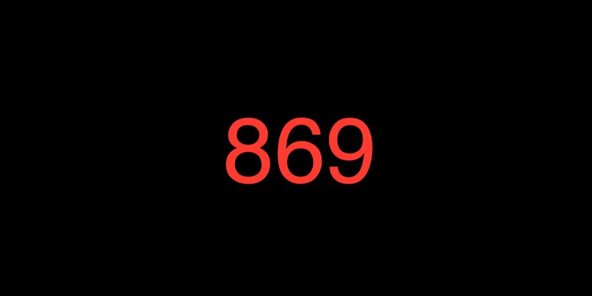 869 red number