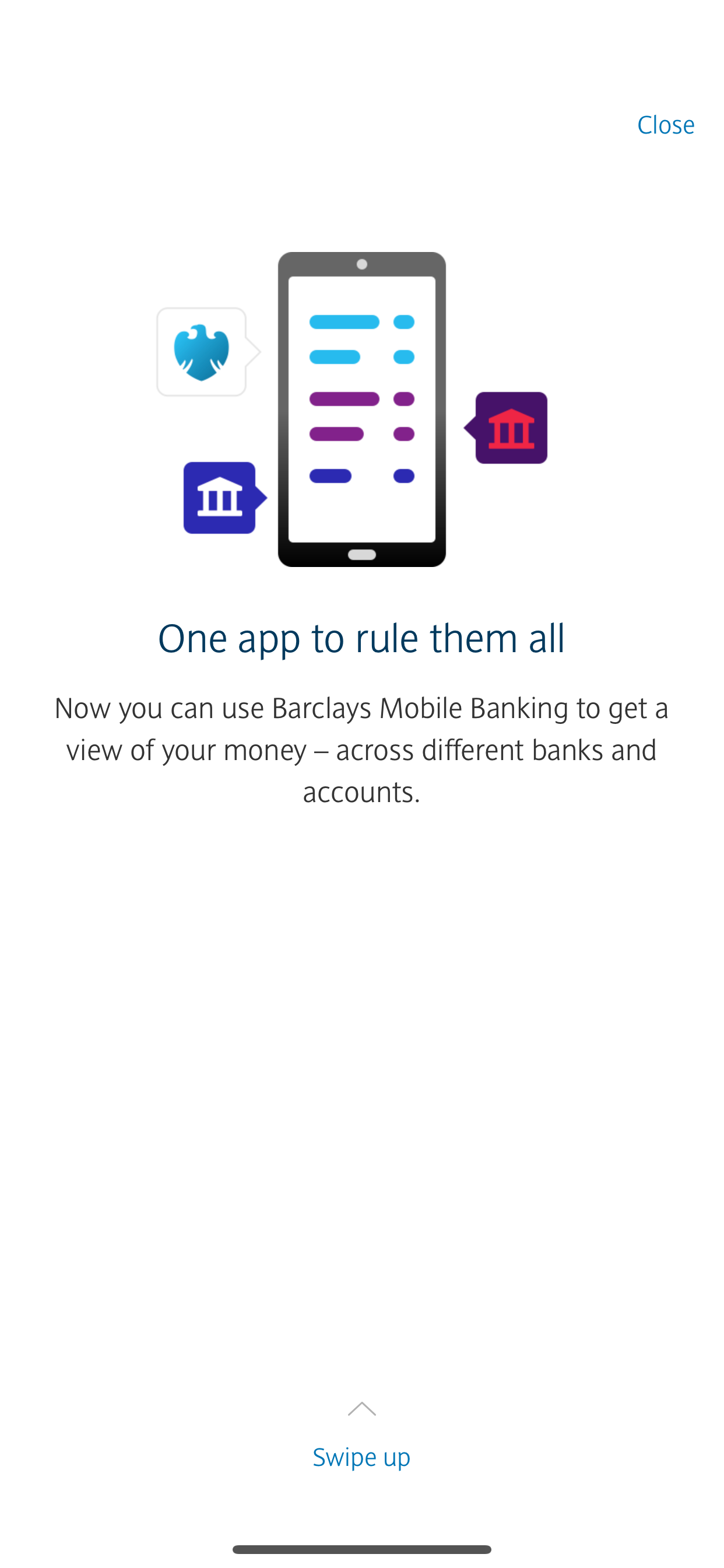 Screenshot of multiple accounts in Barclays app