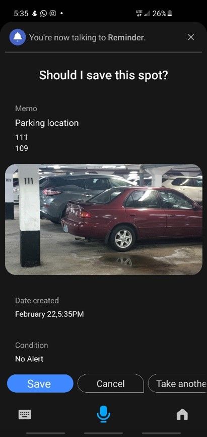 Save parked location through bixby