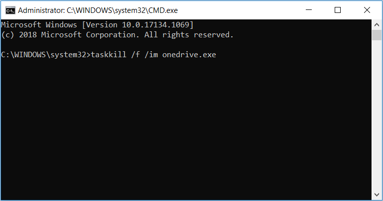Closing OneDrive in the Command Prompt