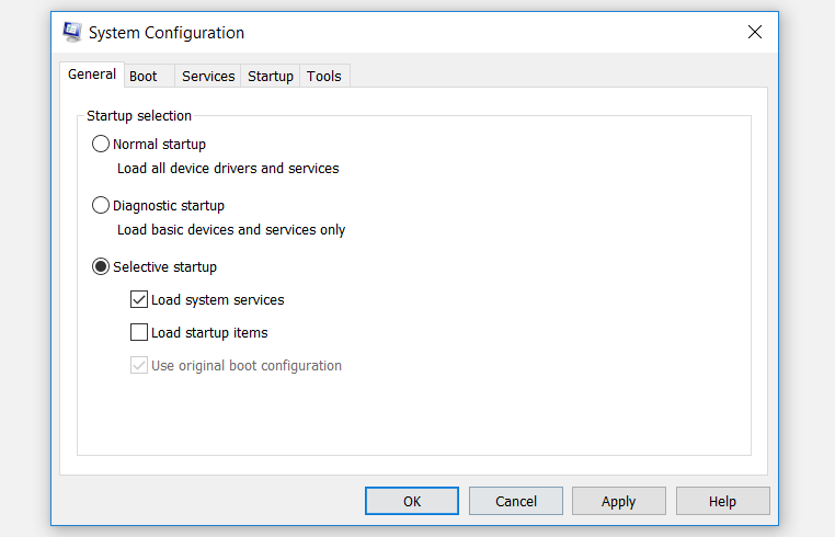 Configuring settings in the General tab