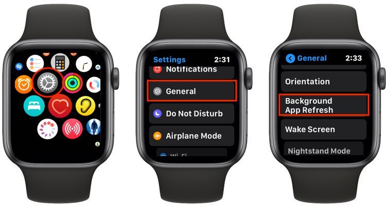 How to disable Background app refresh from Apple Watch