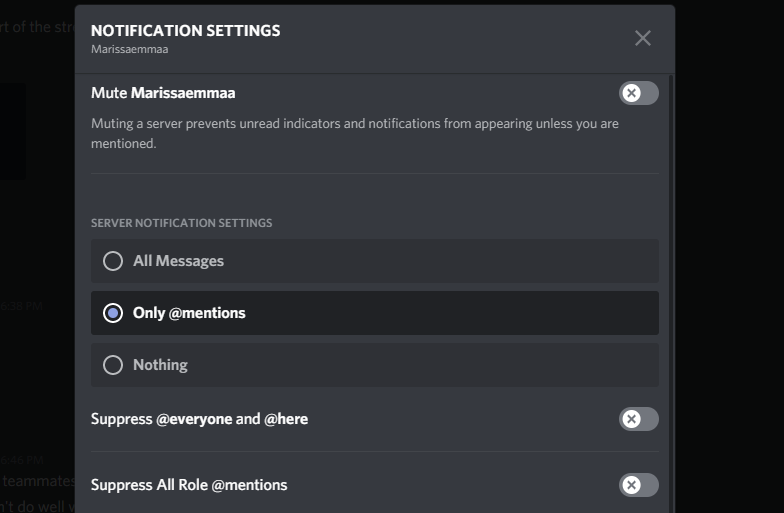 Discord Change Notification Settings