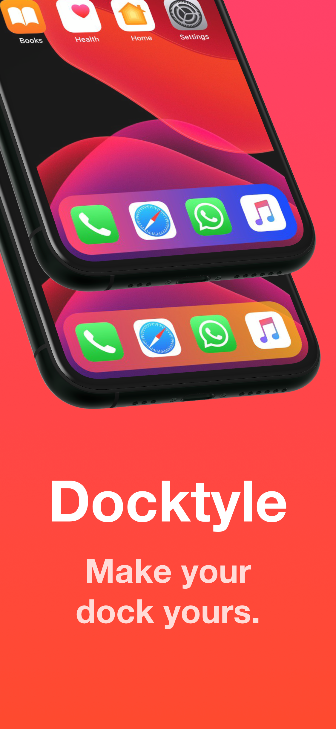 Screenshot showing the Docktyle tweak in use