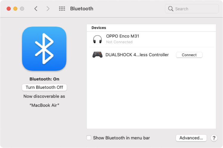 Connect DualSense Controller via Bluetooth in Mac