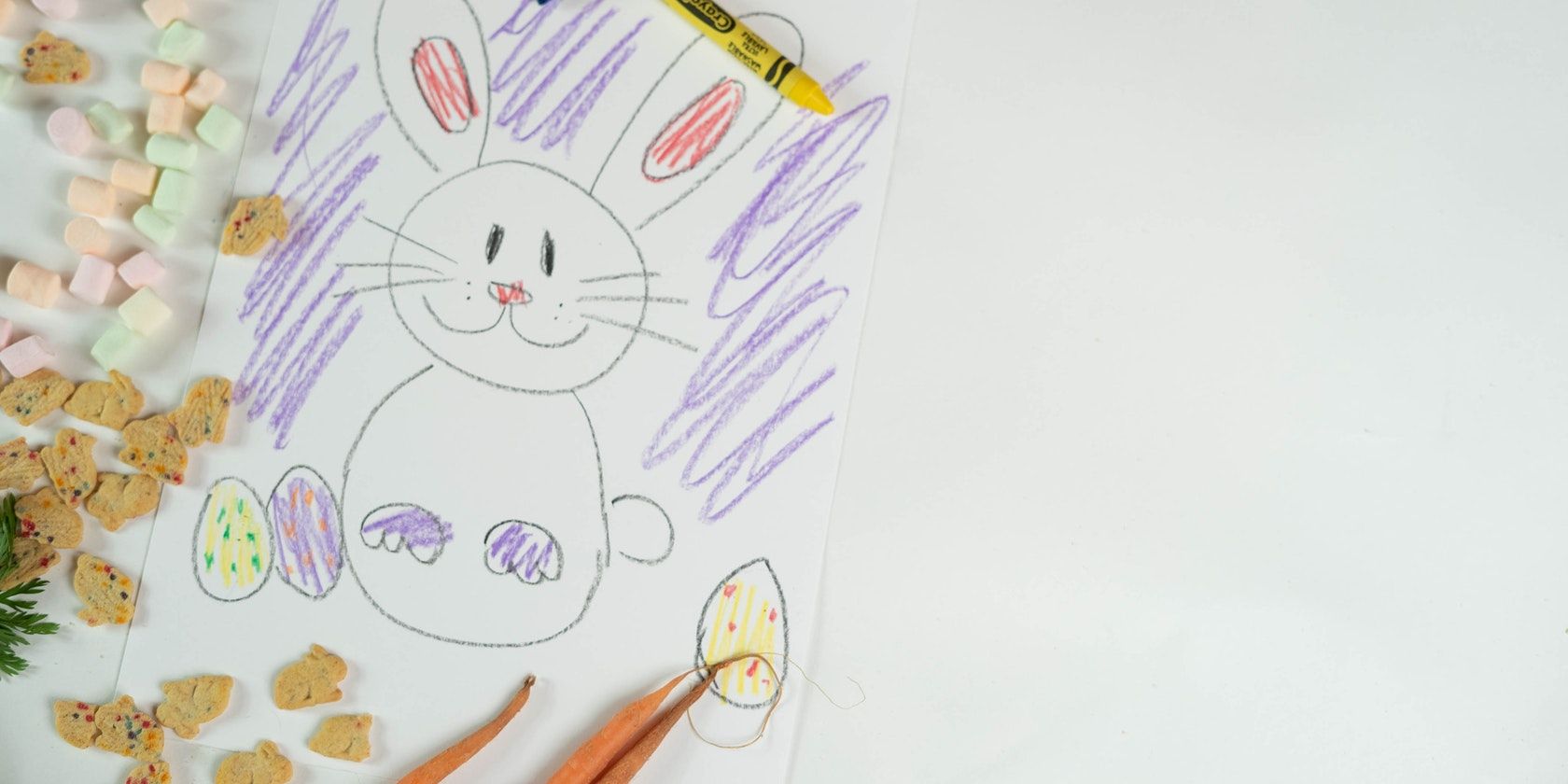 A child's drawing of the Easter bunny.