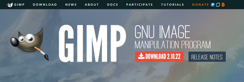 GIMP landing page