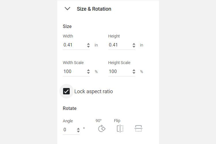 Change size and rotation of audio icon in Google Slides