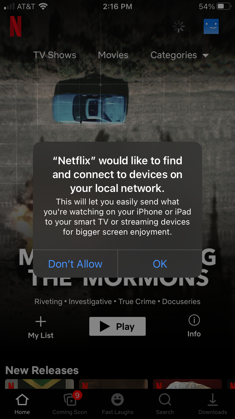 Notification from Netflix on mobile device