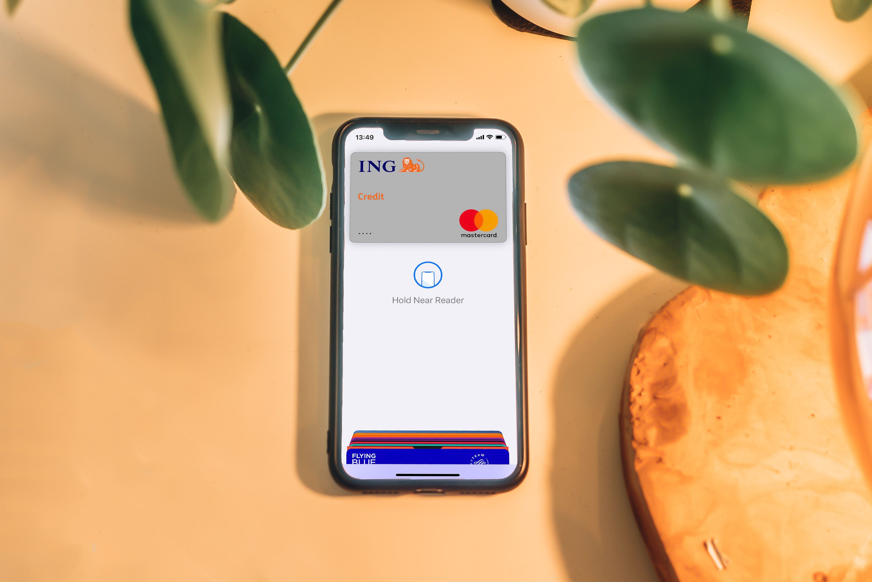 Apple's Wallet App with an ING card displayed
