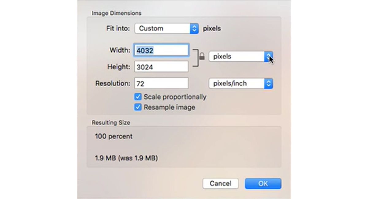 how to change file size of jpeg to specific size