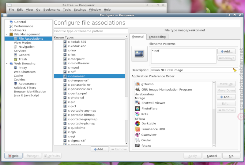Konqueror file manager for Linux